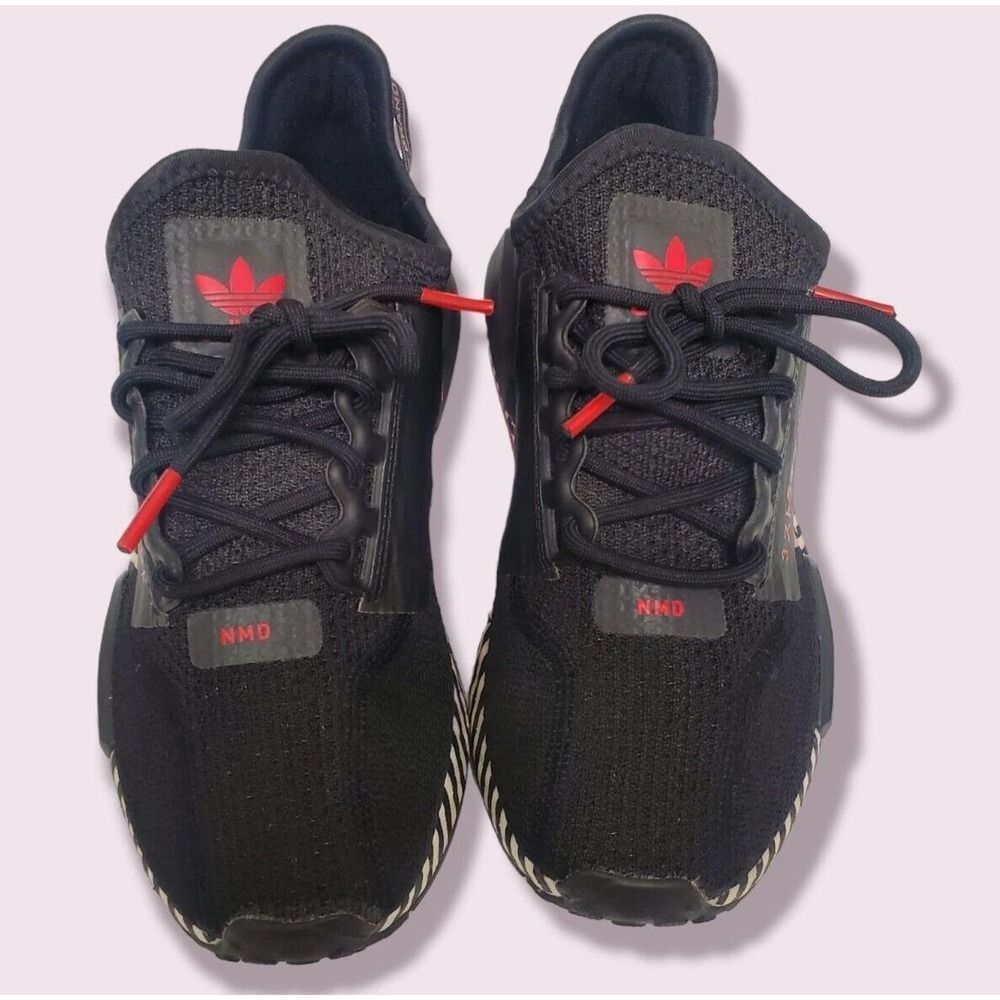 Adidas NMD_R1 V2 SHOES 4 1/2 Black-Red-White Very Good Condition Art FY2107 - Picture 3 of 8